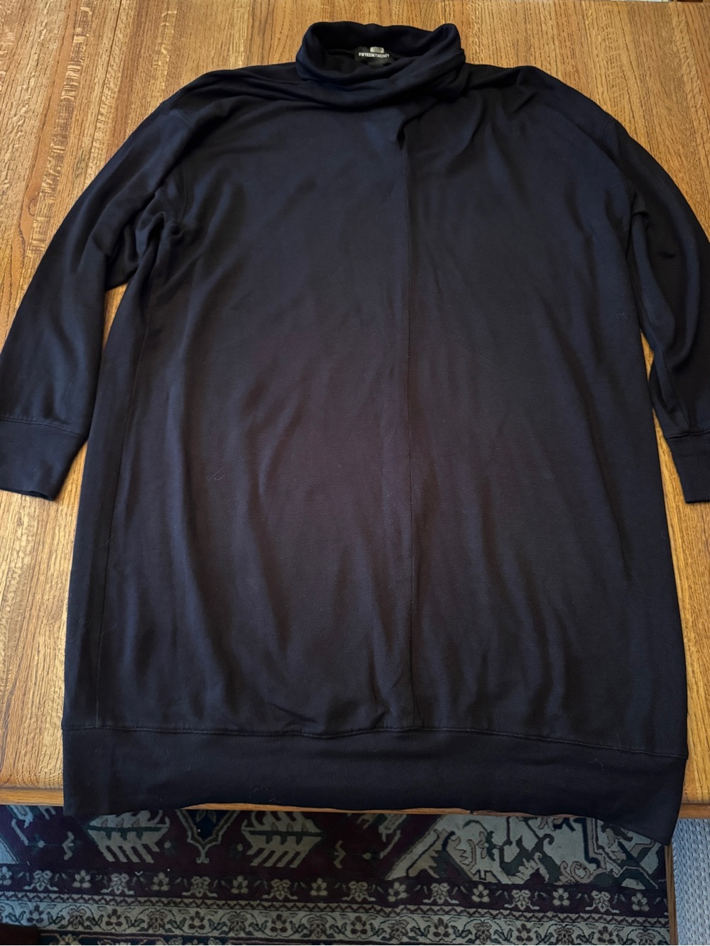 FIFTEEN TWENTY Black Modal Blend Cowl Neck Oversized Sweatshirt Dress L